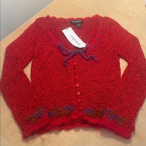 Vintage Betsy Johnson Crochet Cardigan